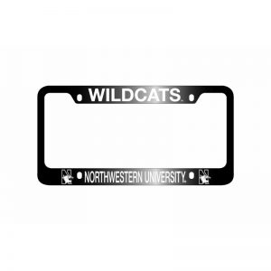 Northwestern Wildcats Laser Engraved Thick Black License Plate Frame with Wildcats Northwestern University Design 