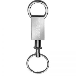 Northwestern Wildcats Laser Engraved Nickel Valet Key Chain with Northwestern University Design 