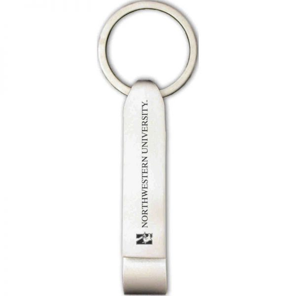 Northwestern Wildcats Laser Engraved Bottle Opener Key Chain with Mascot Design