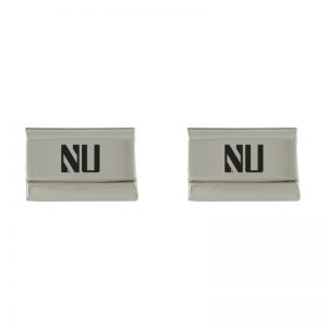 Northwestern Wildcats Laser Engraved Silver Cufflink Set with Stylized NU Design