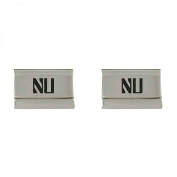 Northwestern Wildcats Laser Engraved Silver Cufflink Set with Stylized NU Design