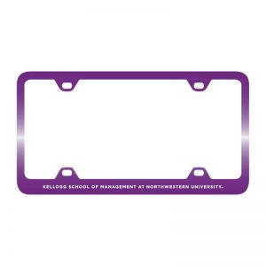 Northwestern Wildcats Laser Engraved Thin Purple License Plate Frame with Kellogg Design 