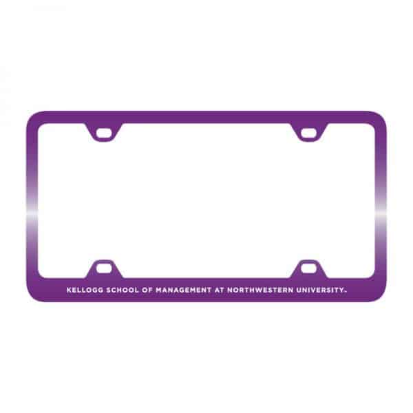 Northwestern Wildcats Laser Engraved Thin Purple License Plate Frame with Kellogg Design