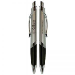 Northwestern Wildcats Laser Engraved Silver Triangle Grip Collegiate Pen with Kellogg Design