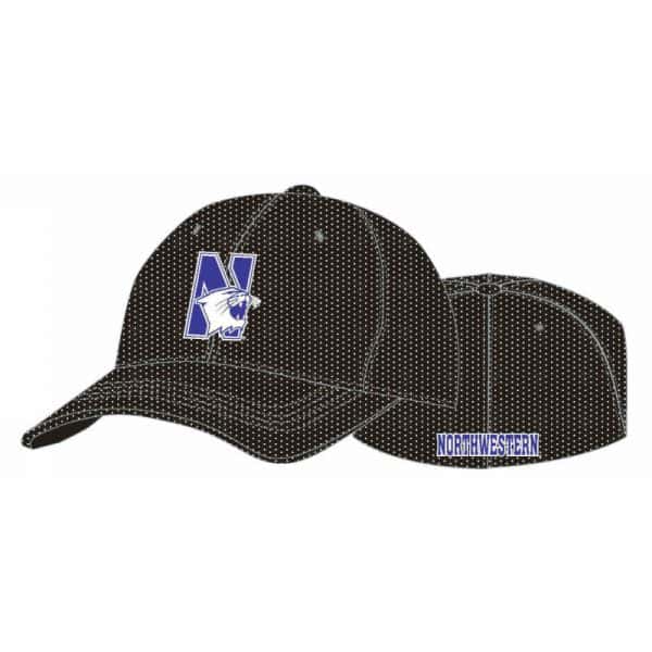 Northwestern Wildcats Black Flexfit Mesh Hat