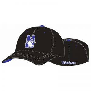 Northwestern Wildcats Black Flexfit Hat with N-Cat Design