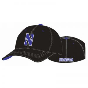 Northwestern Wildcats Black Flexfit Hat with Stylized N Design