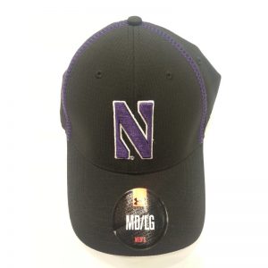 Northwestern Wildcats Under Armour Black Flex-Fit Hat with Stylized N Design