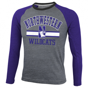Northwestern University Wildcats Youth Supersoft Triblend Long Sleeve T-Shirt
