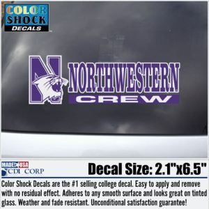Northwestern University Crew Outside Application Decal