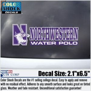 Northwestern University Wildcats Water Polo Outside Application Decal with N-cat Design