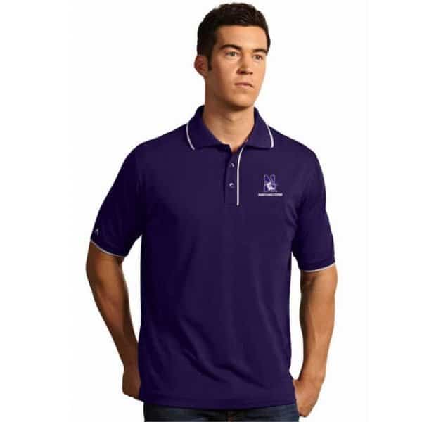 Northwestern Widcats Antigua Men's Polo Shirt   ELITE 100542