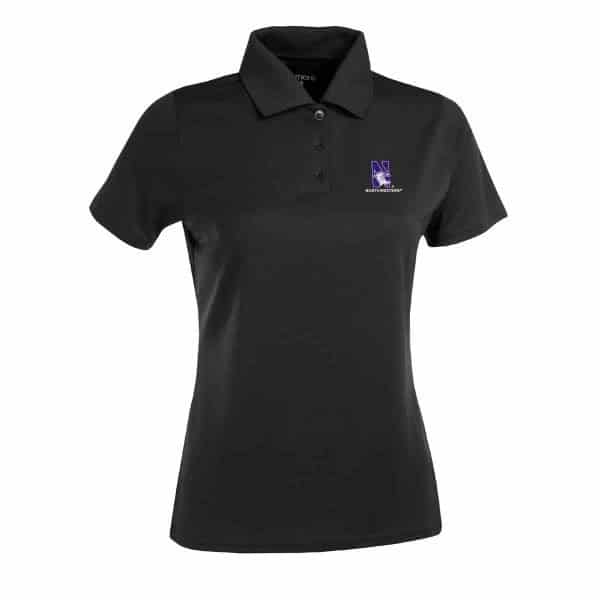 Northwestern Widcats Antigua  Women's Black Polo Shirt        Women's Exceed 100223