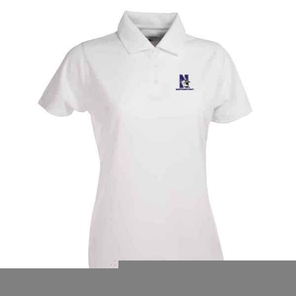 Northwestern Widcats Antigua  Women's White Polo Shirt        Women's Exceed 100224