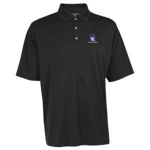 Northwestern Widcats Antigua  Men's Black Polo Shirt    Exceed 100209
