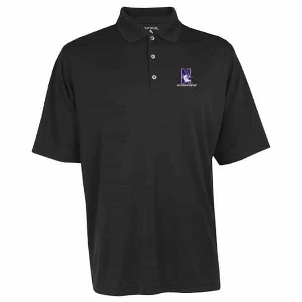 Northwestern Widcats Antigua  Men's Black Polo Shirt    Exceed 100209