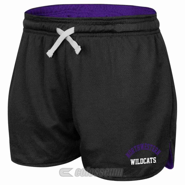 Northwestern Wildcats Colosseum Women's Black Twist Mesh Short
