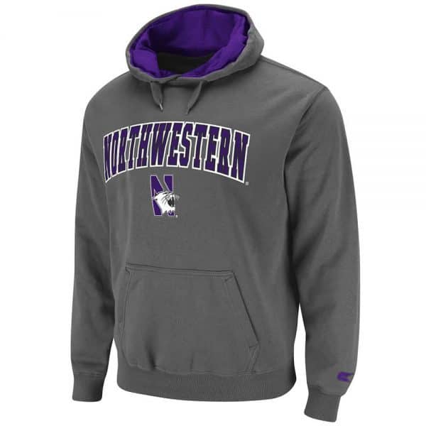 Northwestern Wildcats Colosseum Men's Charcoal Grey Automatic Pullover Hoodie