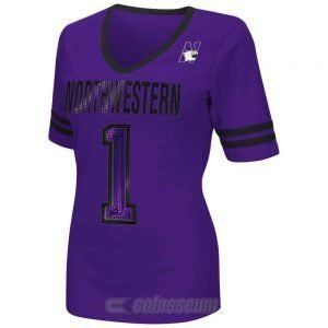 Northwestern Wildcats Colosseum Women's Discover V-Neck  Short Sleeve Tee Shirt