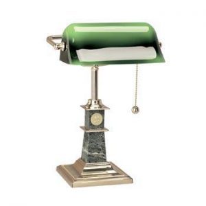 Northwestern Wildcats Mascot Design Gold Medallion Bankers Lamp