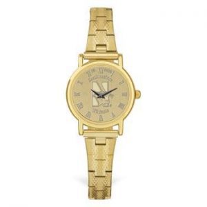 Northwestern Wildcats Mascot Design Gold Medallion Ladies Wristwatch