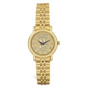 Northwestern Wildcats Mascot Design Gold Medallion Ladies Wristwatch