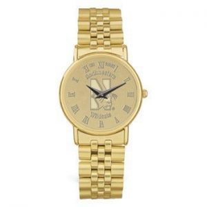 Northwestern Wildcats Mascot Design Gold Medallion Mens Wristwatch