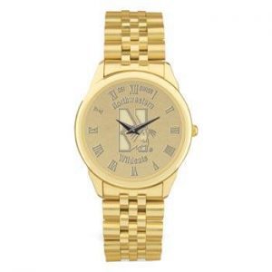 Northwestern Wildcats Mascot Design Gold Medallion Mens Wristwatch
