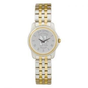 Northwestern Wildcats Mascot Design Silver Medallion Ladies Wristwatch
