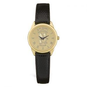 Northwestern Wildcats Mascot Design Gold Medallion Ladies Wristwatch