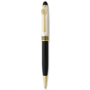 Northwestern Wildcats Mascot Design Gold Medallion Signature Series Pen Black /White Pearl Lacquer