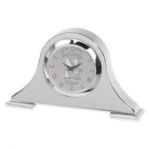 Northwestern Wildcats Mascot Design Silver Medallion Napoleon Desk Clock