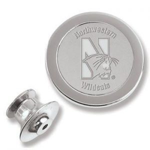 Northwestern Wildcats Mascot Design Silver Lapel Pin