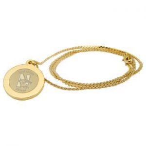 Northwestern Wildcats Mascot Design Gold Medallion Pendant Necklace