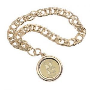 Northwestern Wildcats Mascot Design Gold Medallion Charm Bracelet