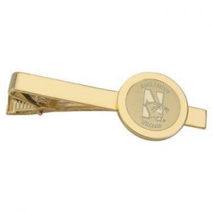 Northwestern Wildcats Mascot Design Gold Medallion Tie Bar