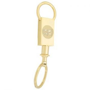 Northwestern Wildcats Mascot Design Gold Medallion Two Sectional Key Ring