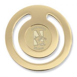 Northwestern Wildcats Mascot Design Gold Medallion Bookmark