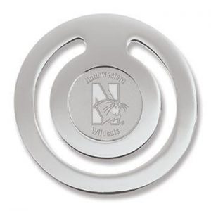 Northwestern Wildcats Mascot Design Silver Medallion Bookmark