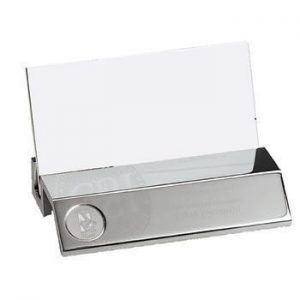 Northwestern Wildcats Mascot Design Silver Medallion Business Card Holder