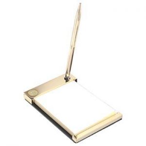 Northwestern Wildcats Mascot Design Gold Medallion Note Pad Desk Set