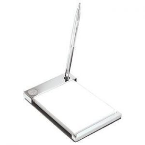 Northwestern Wildcats Mascot Design Silver Medallion Note Pad Desk Set