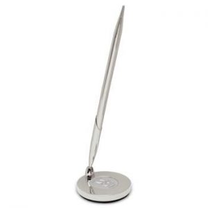 Northwestern Wildcats Mascot Design Silver Medallion Desk Set