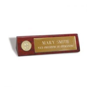 Northwestern Wildcats Mascot Design Gold Medallion Desk Nameplate
