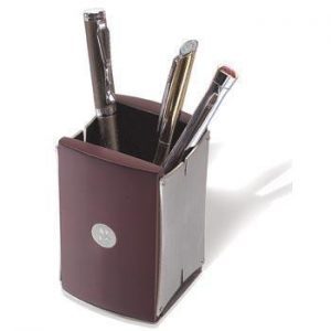 Northwestern Wildcats Mascot Design Silver Medallion Pencil Caddy