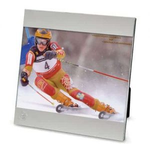 Northwestern Wildcats Mascot Design Silver Medallion Brushed Aluminum Picture Frame