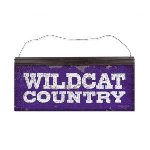 Northwestern Wildcats Rectangular Vintage Tin Sign with "Wildcat Country" Design