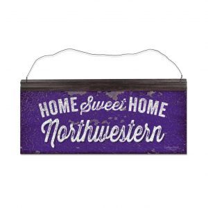 Rectangular Vintage Tin Sign with "Home Sweet Home Northwestern" Design