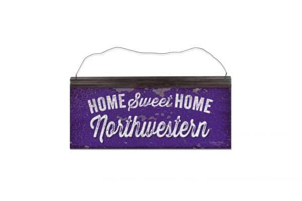 Rectangular Vintage Tin Sign with "Home Sweet Home Northwestern" Design
