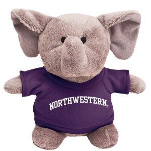 Northwestern Wildcats Bean Bag Buddy Elephant Wearing a Purple Northwestern Tee Shirt
